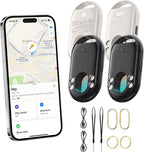 TECKNET 3-in-1 Air Tracker Tag 4-Pack (iOS Only), Rechargeable Smart Bluetooth Tracker, 100dB Alarm & Hidden Camera Detection, Compatible with Apple Find My, Item Finder for Keys, Luggage, Wallet, Pet