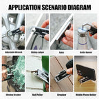 Small Multitool Wrench 9 in 1 Pocket Adjustable Wrench for Screw with Mini Pry Bar Nail Puller Keychain Tool Caliper Measuring Ruler Glass Breaker EDC Gadget Survival Gear for Men Cycling Hiking