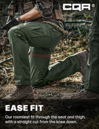 CQR Men's Tactical Pants, Water Resistant Ripstop Cargo Pants, Lightweight EDC Work Hiking Pants, Outdoor Apparel