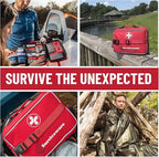 Surviveware 238 Pcs Comprehensive Premium Survival First Aid Kit - Medical Emergency Kit for Travel Camping Gear, Home Essentials & Outdoor Emergencies - Survival Kit