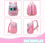 Kids Carry On Luggage with Wheels Softside Kids Suitcase for Girls Airline Approved & Girls Multi-function Carry Bag 4pcs Set