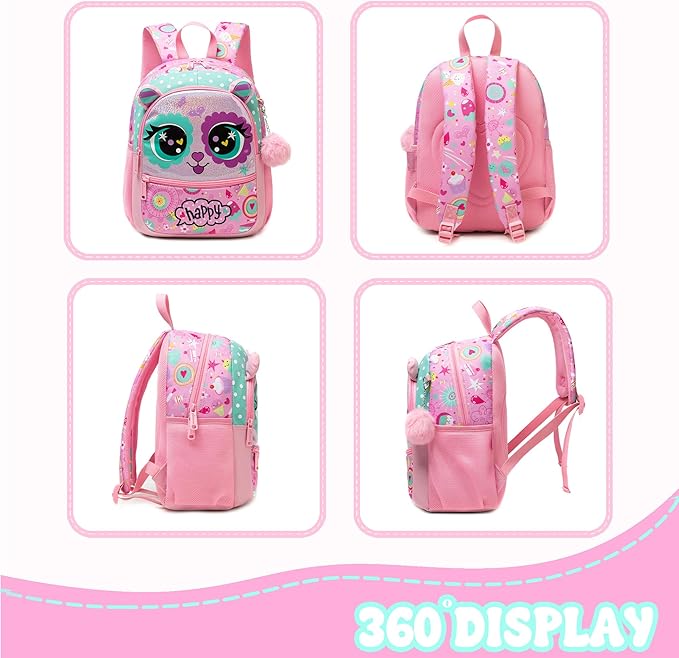 Kids Carry On Luggage with Wheels Softside Kids Suitcase for Girls Airline Approved & Girls Multi-function Carry Bag 4pcs Set