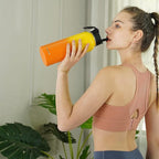 KXIAOCHEN Insulated Water Bottle, Stainless Steel Water Bottle, 2 Lids (Straw and Handle Lid),Wide Mouth Metal Water Bottles Keep Hot and Cold, Double Walled, Thermo Mug, Metal Canteen