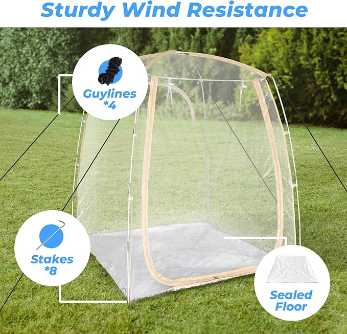 All Weather Proof Pod Sports Pod,540°View Weather Tent,1-4 Person Instant Tent with Sealed Floor,Outdoor Screen House with Carrying Bag,Screen Room for Sport Event,Camping,Fishing