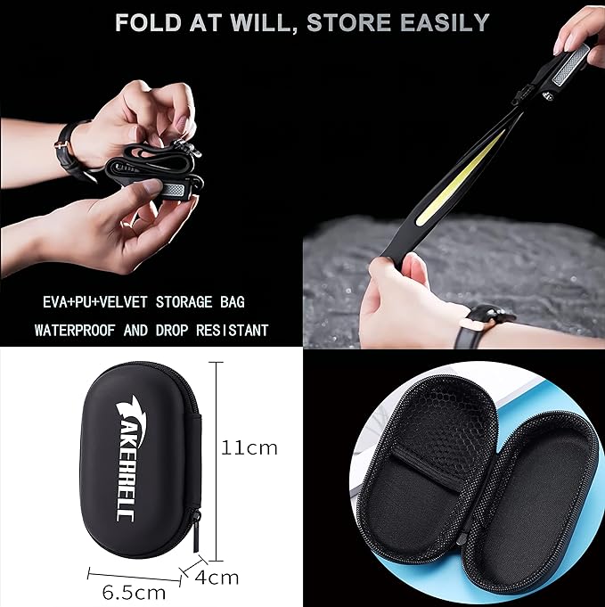 Headlamp, Rechargeable LED Headlamp with Motion Sensor, Up to 1200 lumens and 10 Hours Runtime, 10 Clips and 2 Cases, Waterproof Camping Gear for Hiking, Fishing, Cycling, Repairing