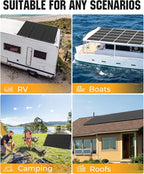 18BB 1000 Watt Solar Panel, 5pcs 200W N-Type Solar Panels, 25% High-Efficiency Monocrystalline Module PV, for 12V/24V Battery, Home, Trailer, Camping, Marine, Boat, Farm, RV and Off-Grid