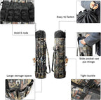 Allnice Durable Canvas Fishing Rod & Reel Organizer Bag Travel Carry Case Bag- Holds 5 Poles & Tackle