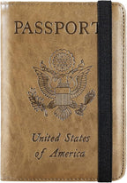 Passport Holder Cover Wallet Travel Essentials RFID Blocking Leather Card Case International Must Haves Travel Accessories for Women Men(101#Brown)