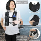 Running Hydration Vest | Mens & WomensRunning Vest | Reflective Vest Running | 7 Pocket Storage with 17oz Flask |Secure Phone Holder | Adjustable Lightweight Black Neoprene.