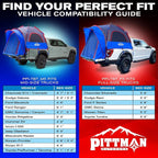 Pittman - Truck Bed Tent with EZ-UP Design - Pickup Truck Tent for Camping - Includes Rain Fly, Extra Wide Entry, Oversize Air Mesh & Porch Cover - Premium Pickup Bed Camper