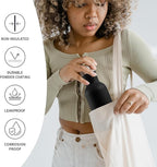 Bambaw Stainless Steel Water Bottle, Black Sports Bottle, Non-Insulated Water Bottle, 1L Stainless Steel, Reusable Bottle, Metal Bottle, BPA-Free – Onyx Black