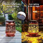 Homemory Solar Lanterns Hummingbird Lights Outdoor Waterproof Garden Decor Women Gifts for Birthday, LED Hanging Solar Lights Metal Lantern Decoration Outside for Yard, Patio, Backyard, Porch, Lawn