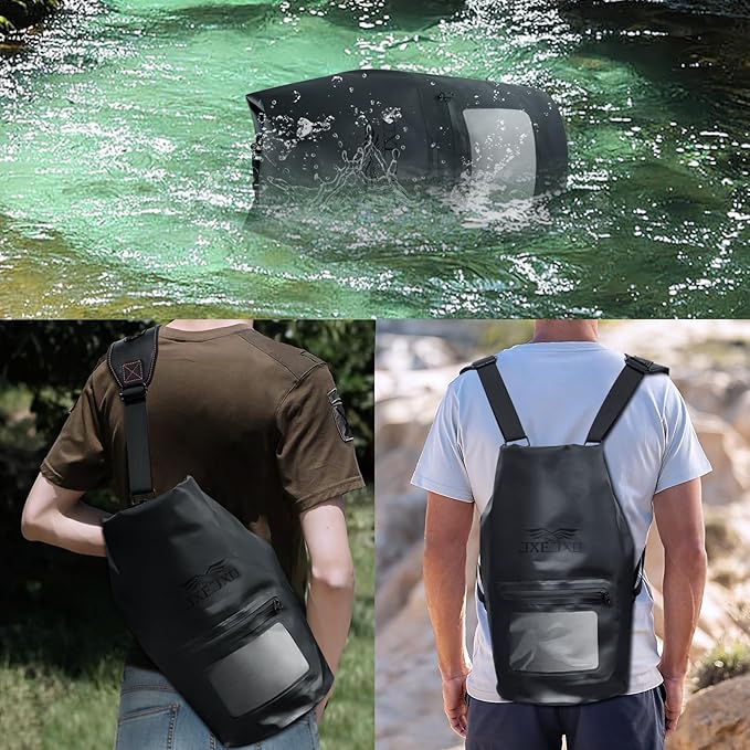 JXE JXO 15L Waterproof Faraday Dry Bag for Electronic Device Security | Military-Grade EMP & RFID Signal Blocking, Anti-Tracking & Hacking Protection, Data Privacy Shield for Mobile Devices （Matte）