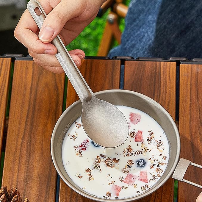 Titanium Long Handle Spork and Spoon Camping Utensils