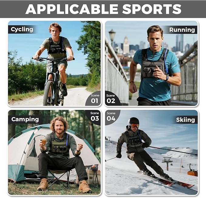 USA Original Patent Running Hydration Vest Backpack, Lightweight Chest Pack with 2.0L Water Bladder Bag Daypack for Hiking Running Cycling Race Marathon for Women Men