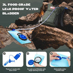 Maelstrom Hydration Hiking Backpack with 2L/3L Water Bladder, High Flow Bite Valve Camping Daypack Lightweight