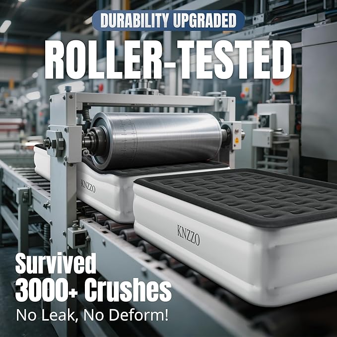 Queen Air Mattress with Built-in Pump, 18" Top Inflatable Mattress with Waterproof Flocking Fabric, Three-Minute Quick-Inflatable Bed. Portable Blow Up Mattress for Home, Outdoor and Guests