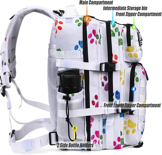 Military Tactical Backpack 45L Large Tactical Backpack for Men, Hiking Rucksack With Bottle Holder