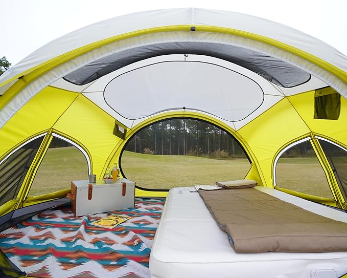 Vidalido 3-4 Person Camping Tent with 2 Large Mesh Door 4 Mesh Window Family Tents, Double Layer Waterproof Portable Easy Setup Camp Tent, Canvas Dome Tents for Camping Outdoor Hiking and Backpacking