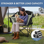 LILYPELLE Oversized Heated Camping Chair, Patio Lounge Chairs with 3 Heat Levels, Portable Folding Heated Chair Round Moon Saucer Folding Lawn Chair Outdoor Chair for Camping, Lounge Patio