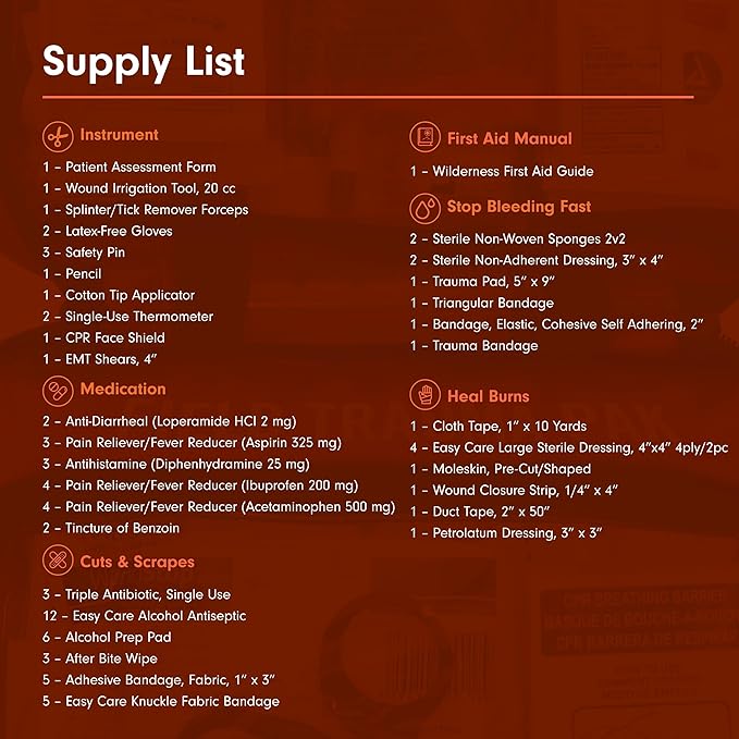 Adventure Medical Kits Sportsman Series Medical Kit - 300 - First Aid Kit for Camping, Hiking, Hunting & More - For 6 People for 7 Days - Includes Bandages, Medicine, Guide Book & More