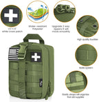 Medical Molle Pouch Tactical - 1000D Nylon First Aid Pouch, Big Capacity EMT Pouch Utility, Heavy Duty Military Grade Rip-Away Ifak Pouch for Home and Outdoor Activities（Bag Only