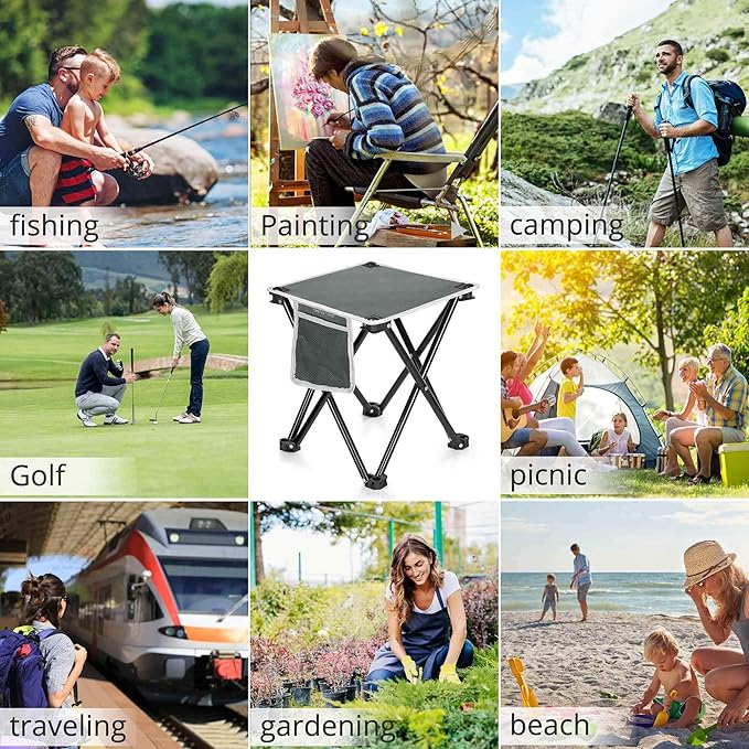 TRIPLE TREE 1 Pack Camping Stool, Portable Folding Stool with Carry Bag,400 LBS Capacity, Suitable for Outdoor Walking Hiking Fishing