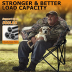 LILYPELLE Oversized Heated Camping Chair, Patio Lounge Chairs with 3 Heat Levels, Portable Folding Heated Chair Round Moon Saucer Folding Lawn Chair Outdoor Chair for Camping, Lounge Patio