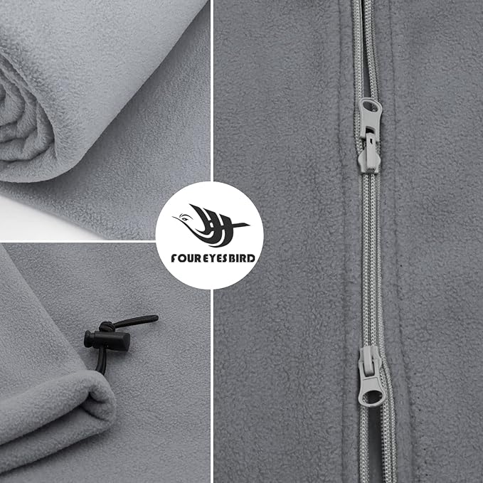 Fleece Sleeping Bag Liner, 75" Long Zipper Microfiber Fleece Travel Single Sleeping Bag Camping Blanket, Indoor Outdoor Blanket for Adults & Children