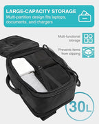 TSA-Friendly Travel Backpack with Laptop Compartment, 30L Carry-On Backpack for Men & Women, 180° Lay-Flat Design, Waterproof & Durable 1000D Oxford, Fits 15.6" Laptop