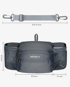 WATERFLY Fanny Pack Waist Bag: Waist Pack for Women Men with Two Water Bottle Holder Hiking Fanny Pack for Running Walking DogWalking Travel Cycling