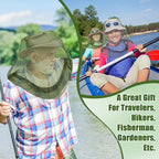 HESTYA 4 Pack Mosquito Head Net Face Mesh Protecting Net for Outdoor Hiking Camping Climbing Mosquito Fly Insects Preventing(Gray, Army Green)