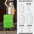 Kono 20'' Carry on Luggage Lightweight with Spinner Wheel TSA Lock Hardside Luggage Durable Small Carry on Suitcase Apple Green