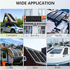 Flexible Solar Panel 100W 12V Monocrystalline Solar Module Fiberglass Lightweight Bendable Charge for RV Trailer Boat Cabin Van Car Uneven Surfaces (100W Solar Panel Black)