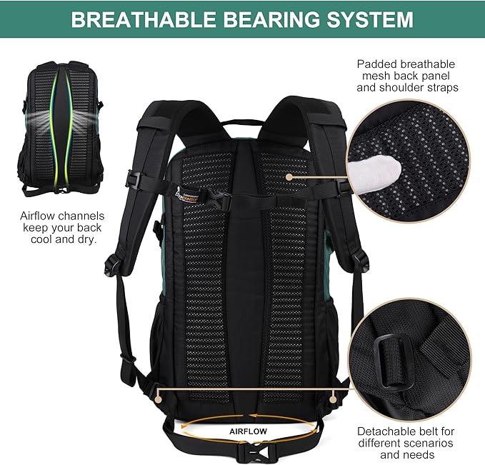 MOUNTAINTOP Hiking Backpack,25/30L Camping Backpack, Men Women Hiking Daypack Lightweight Travel Backpack for Climbing