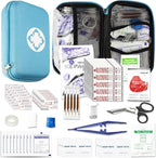 276PCS Small Travel First Aid Kit Supplies for Business, First Aid Kits Backpacking Essentials Items Trauma First Aid Survival Kits for Home Outdoor Adventure, Blue AMORNING
