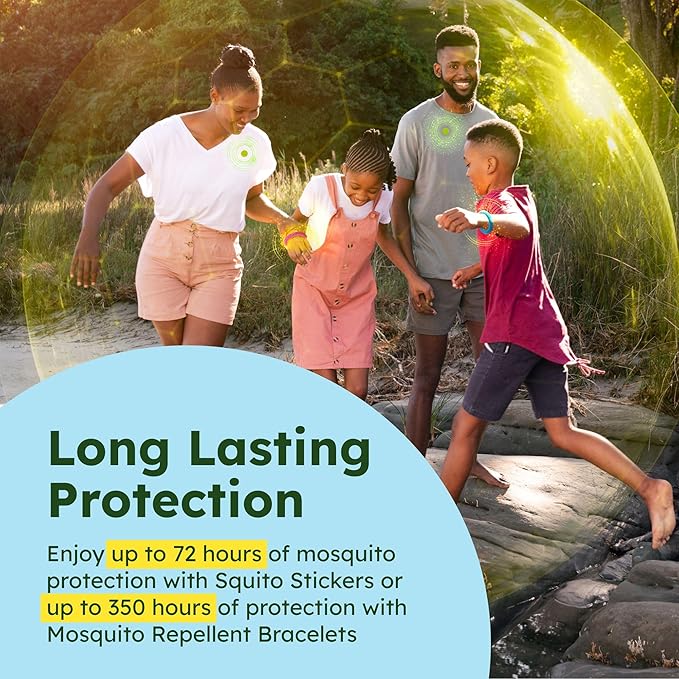BugMD Mosquito Repellent Bundle: 78 Safe & Effective Squito Stickers and 10 DEET-Free Citronella Bracelets for Kids & Adults - Perfect for Camping, Beach, Hiking & Outdoor Adventures