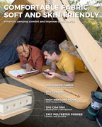 KingCamp Self Inflating Camping Pad, Ultra 6" Thick or Ideal 3" Thcik High R Value Air & Foam Camping Mattress, Full Size Double Sleeping Pad 2 Person for Camp Tent Outdoor Car, Multi Colors, PVC Free