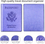 Herain Passport Holder for Travel Cruise Essentials 2 Pcs, Passport Cover Wallet Case Travel Gifts Women Men Family, Passports Book Holders Vacation Accessories Must Haves