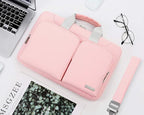 Lacdo 360° Protective Laptop Shoulder Bag for 13 inch MacBook Air M5 A3449 (2026), M4 A3240 2025, M3 A3113, M2 A2681, M1 A2337 A2179 A1932, 13 inch MacBook Neo A18 Pro A3404 (2026) Computer Bag, Pink