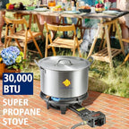 ARC Outdoor Propane Burner Stove, 13" Single Propane Burner, Cast Iron Portable Propane Burner With Adjustable Regulator And Stainless Steel Hose, Great For Outdoor Wok Burner