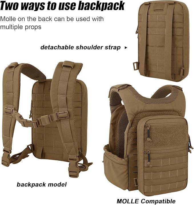 PETAC GEAR Tactical Molle Hydration Pack for 1.5L - Lightweight Water Reservoir Bag for Molle Vest Backpack, for Hiking, Hunting