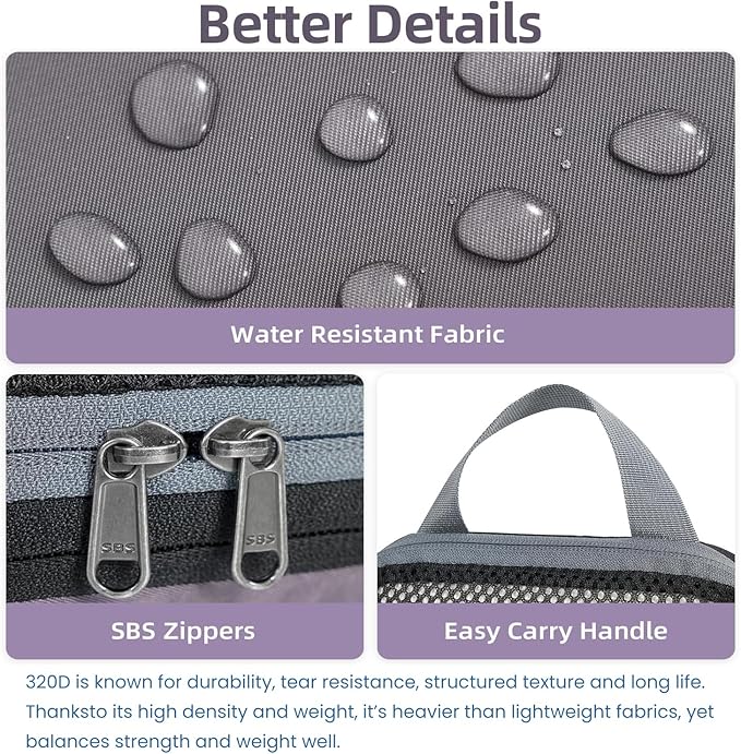 BAGAIL 4 Set/6 Set/8 Set Compression Packing Cubes Travel Accessories Expandable Packing Organizers (Half Mesh, 6-Dark Grey)