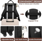 Focdod Laptop Backpack for Women Work: Travel Backpack for Teacher Nurse 15.6 inch Laptop Bag Large Capacity BackPack Purse College Bookbag Computer Back pack Casual Daypack for Business