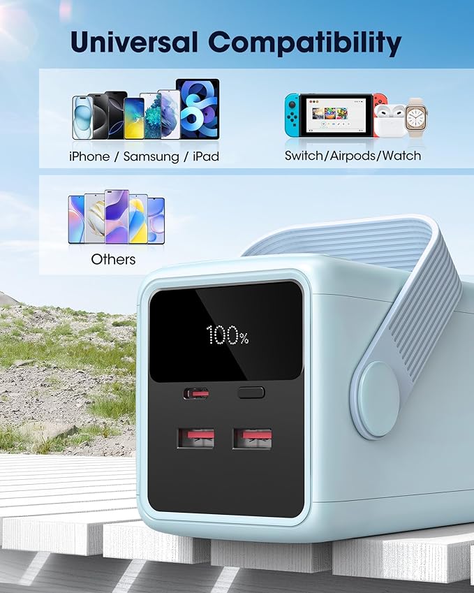 Portable Charger 80000mAh Power Bank, 22.5W Fast Charging USB C Battery Pack, 3 Outputs, LED Display & LED Light, External Huge Capacity Cell Phone Battery Bank for iPhone, Samsung, iPad, Travel