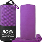 BOGI Microfiber Travel Sports Towel-Quick Dry Towel, Soft Lightweight Microfiber Camping Towel Absorbent Compact Travel Towel for Camping Gym Beach Yoga Swimming Backpacking (S:16''x32'',2Pcs-Purple)