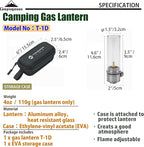 CAMPINGMOON Gas Candle Lantern w/ EN417 Lindal Valve Standrad Camping Canister T-1D
