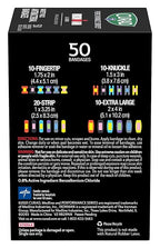 CURAD Performance Series IRONMAN Antibacterial Bandages, Extreme Hold Adhesive Technology, Finger & Knuckle Bandages, Flexible Fabric, Variety Pack with Assorted Sizes & Colors, 50 Count