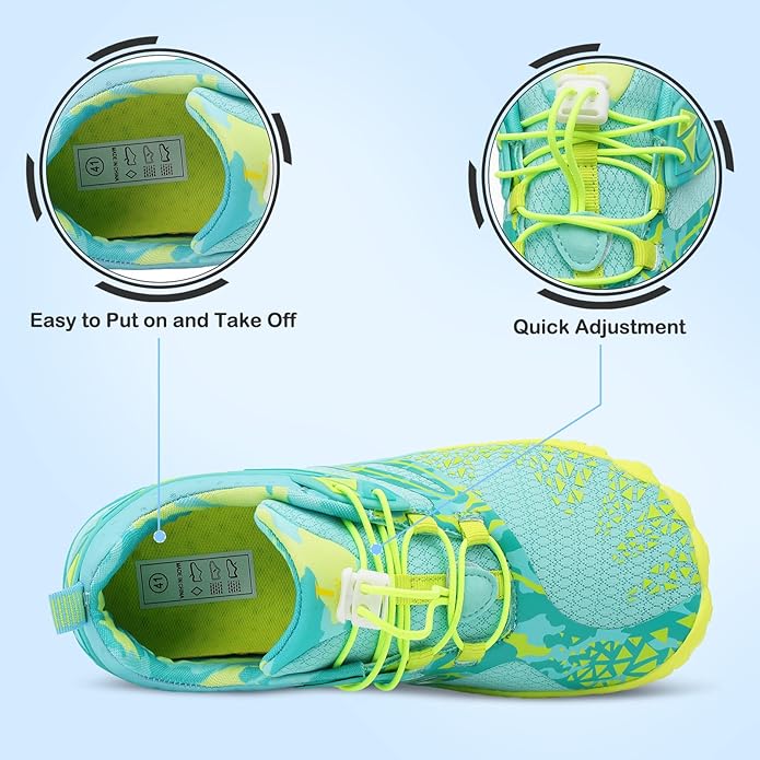 L-RUN Barefoot Water Shoes Women Mens Aqua Sock Athletic Hiking Water Sports Shoes for Swim Beach Pool Sand Diving Walking