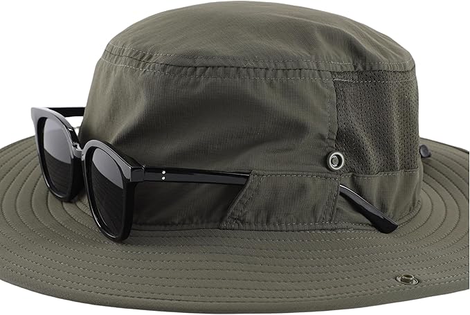 Connectyle Men's Sun Hat UPF 50+ Wide Brim Bucket Hats for Fishing Hiking Gardening Adjustable Boonie Hat Outdoor Safari Hats